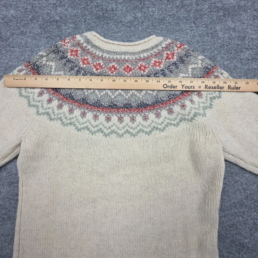 LL Bean Fair Isle Wool Sweater Women's Small Knit Multi Color - Picture 9 of 11